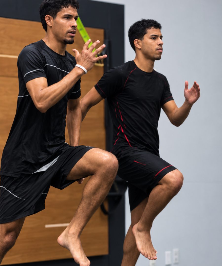 Atletas em treino de potência no Studio Team Wilson