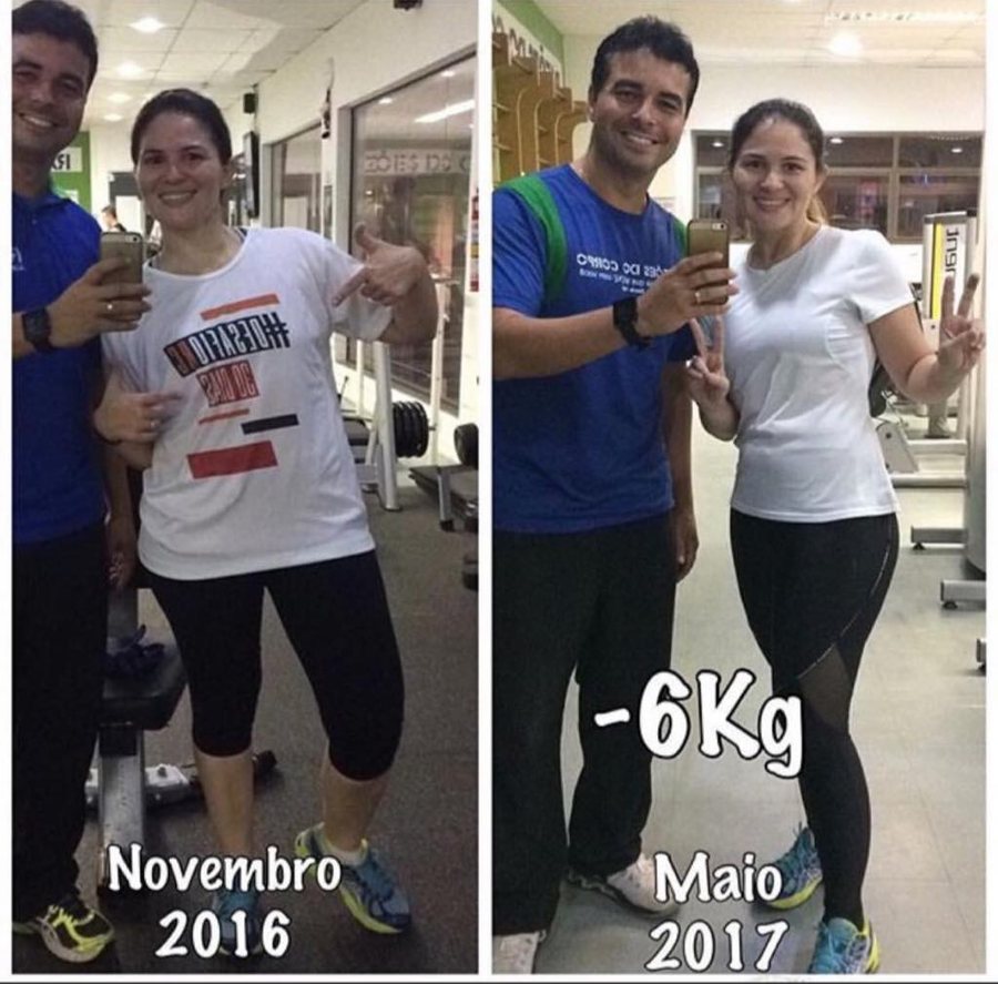Antes e depois de aluna, menos 6 kg entre novembro e maio