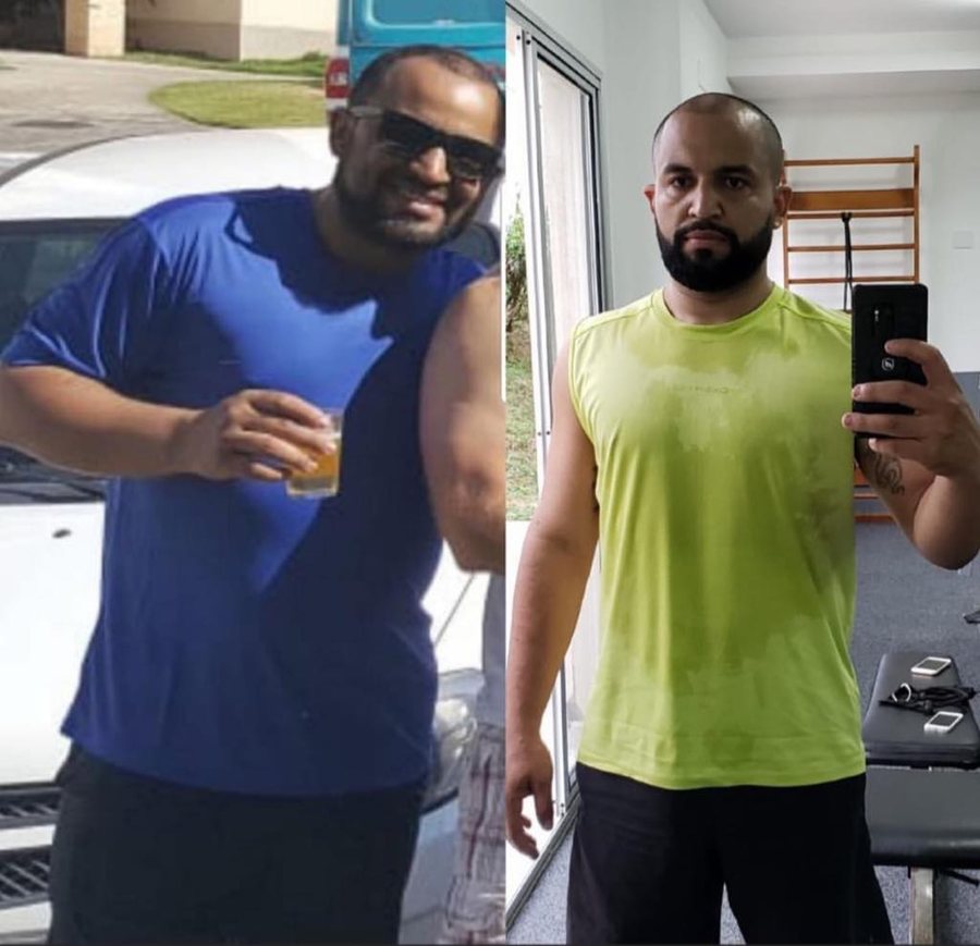 Antes e depois de aluno do Studio Team Wilson