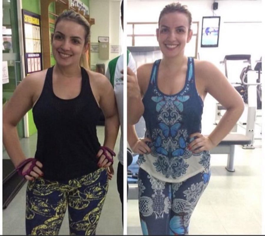 Antes e depois de aluna do Studio Team Wilson