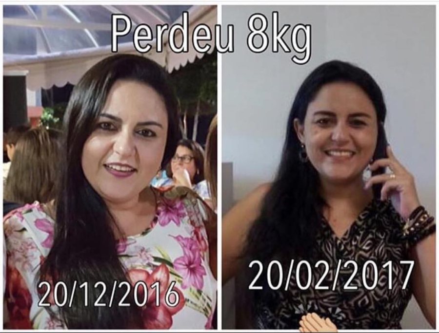 Antes e depois de aluna, menos 8 kg em dois meses