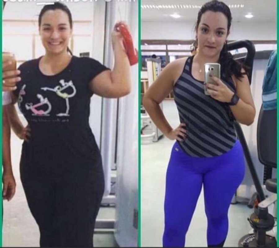 Antes e depois de aluna do Studio Team Wilson